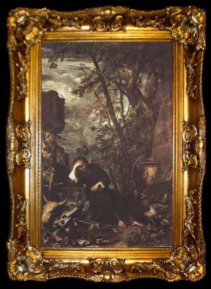 framed  Salvator Rosa Democritus in Meditation (mk08), ta009-2